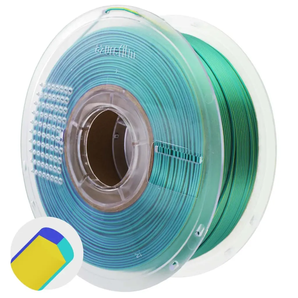 Azurefilm PLA 1,75mm 1kg multicolor silk driekleurige pauwbloem