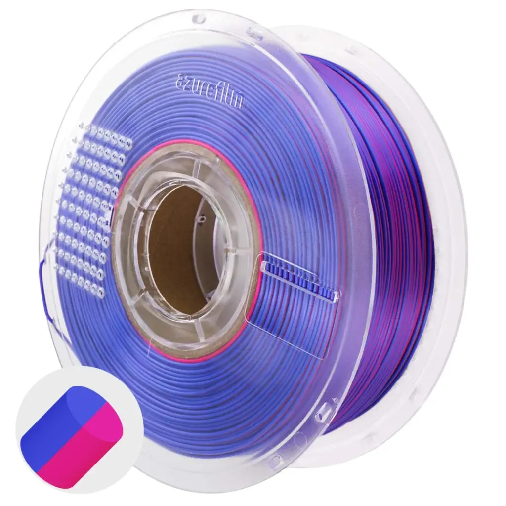 Azurefilm PLA 1,75mm 1kg multicolor silk tweekleurige fluwelen bloei
