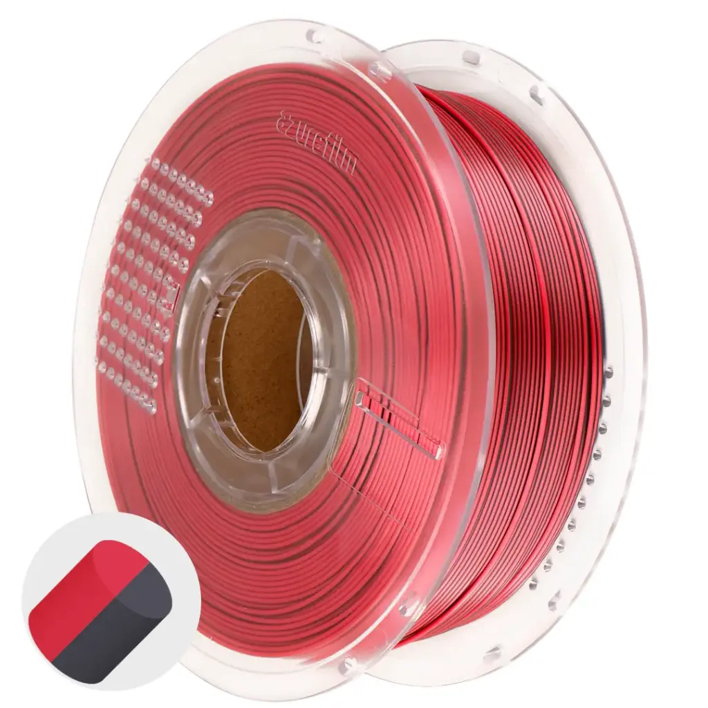 Azurefilm PLA 1,75mm 1kg multicolor Silk karmozijnrood staal