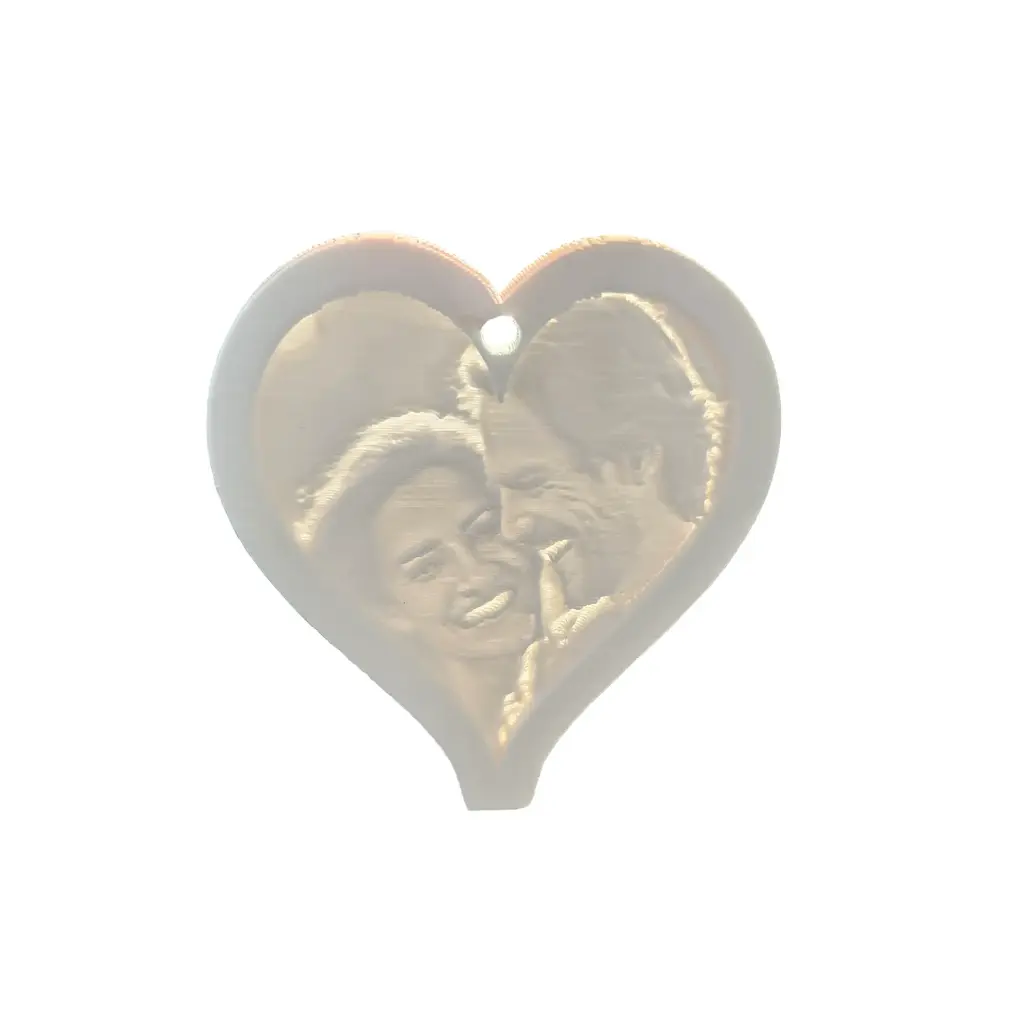 3D-printed photo Heart Keychain