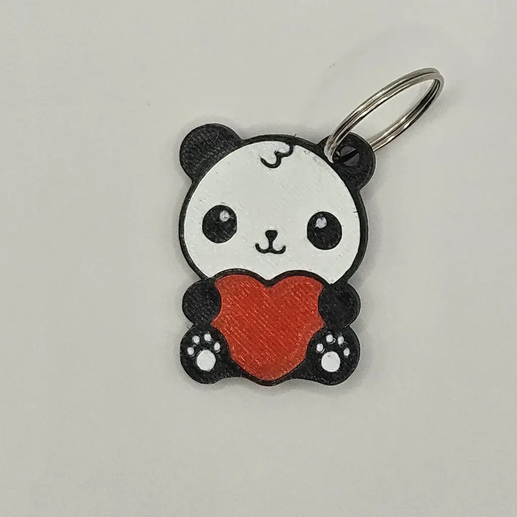 Panda Keychain with Heart